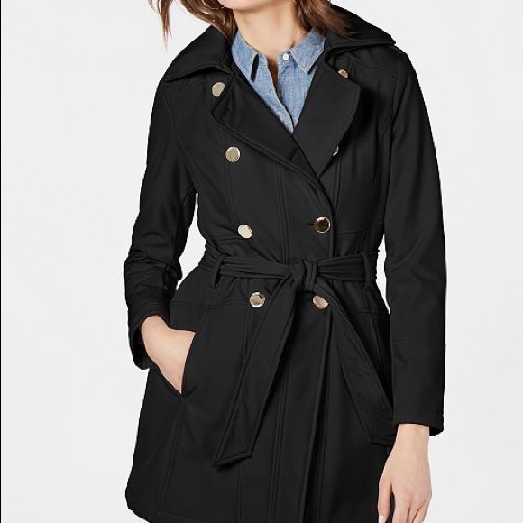 guess black trench coat